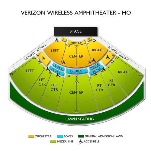 hollywood casino amphitheater lawn seat section map